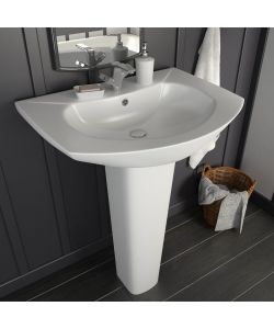 Lavandino a Colonna in Ceramica Bianca 650x520x200 mm