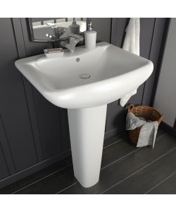 Lavandino a Colonna in Ceramica Bianca 580x470x200 mm