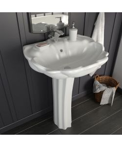 Lavandino a Colonna in Ceramica Bianca 580x510x200 mm