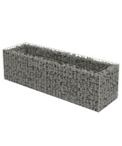 Gabbione Letto Rialzato in Acciaio Zincato 180x50x50 cm