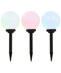 Lampade Solari da Esterni Sferiche 3 pz LED RGB 20 cm