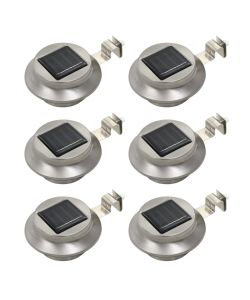 Lampade Solari da Esterni 6 pz a LED Rotonde 12 cm Bianco