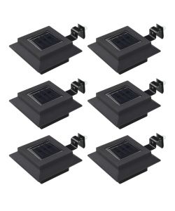 Lampade Solari da Esterni 6 pz a LED Quadrate 12 cm Nero