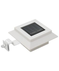 Lampade Solari da Esterni 6 pz a LED Quadrate 12 cm Bianco