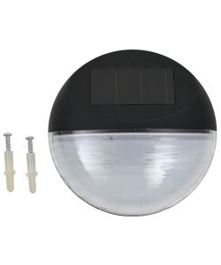 Lampade Solari da Parete da Esterni a LED 12 pz Rotonde Nere
