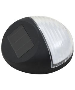 Lampade Solari da Parete da Esterni a LED 12 pz Rotonde Nere