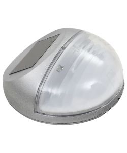 Lampade Solari da Parete da Esterni a LED 12 pz Rotonde Argento