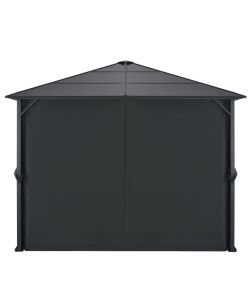 Gazebo con Tende in Alluminio 3x3 m Nero