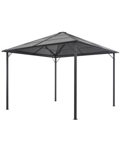 Gazebo con Tettuccio in Alluminio 3x3 m Nero
