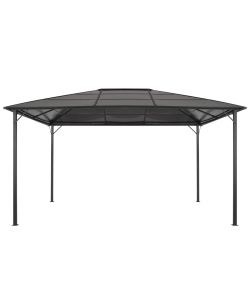 Gazebo con Tetto in Alluminio 4x3x2,6 m Nero