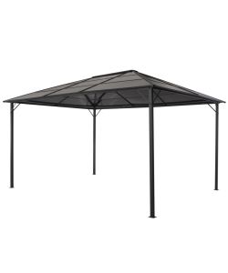 Gazebo con Tetto in Alluminio 4x3x2,6 m Nero