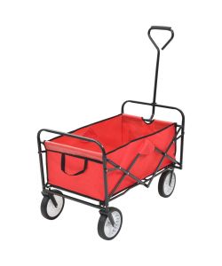 Carrello Pieghevole a Mano in Acciaio Rosso