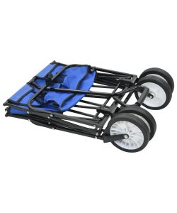  Carrello Pieghevole a Mano in Acciaio Blu