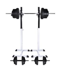 Stazione per Squat con Bilanciere e Set di Manubri da 60,5 kg