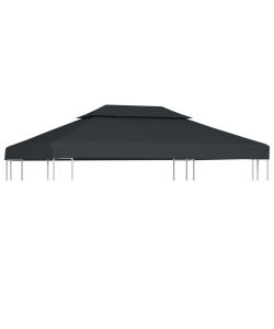 Copertura Superiore per Gazebo a 2 Strati 310g/mq4x3m Antracite