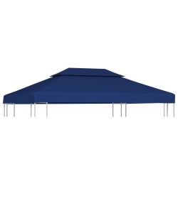 Copertura Superiore per Gazebo a 2 Strati 310 g/mq 4x3 m Blu