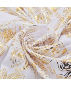 Coprisedia Elasticizzato Piano 6 pz Bianco con Stampa Dorata