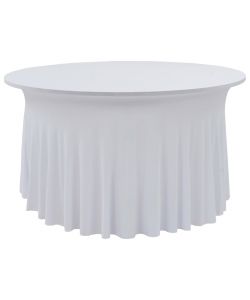 Copertura Elastica per Tavolo con Gonna 2 pz 150x74 cm Bianco