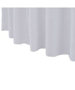 Copertura Elastica per Tavolo con Gonna 2 pz 180x74cm Bianco