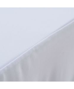 Copertura Elastica per Tavolo con Gonna 2pz 120x6,5x74cm Bianco
