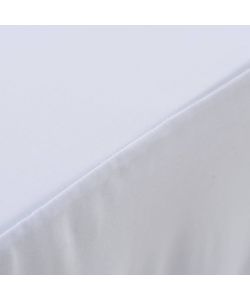 Copertura Elastica per Tavolo con Gonna 2 pz 243x76x74cm Bianco