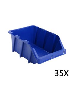  Contenitori Portaoggetti Impilabili 35 pz 218x360x156 mm Blu