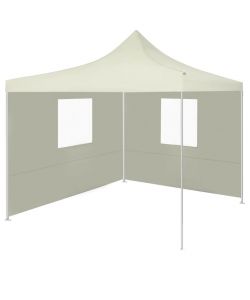 Tenda Pieghevole con 2 Pareti 3x3 m Crema