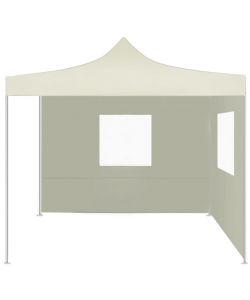Tenda Pieghevole con 2 Pareti 3x3 m Crema
