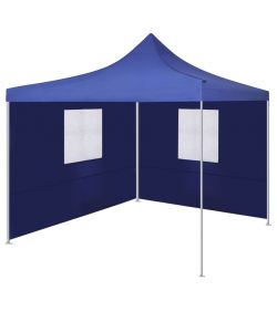 Tenda Pieghevole con 2 Pareti 3x3 m Blu