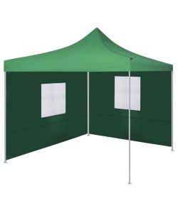Tenda Pieghevole con 2 Pareti 3x3 m Verde