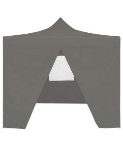 Tendone per Feste Pieghevole Pop-Up con 4 Pareti 3x3m Antracite