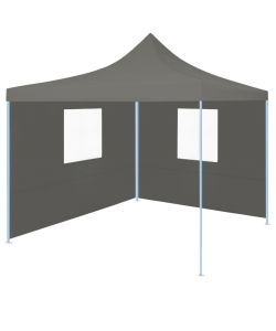 Tendone per Feste Pieghevole Pop-Up con 2 Pareti 3x3m Antracite