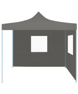 Tendone per Feste Pieghevole Pop-Up con 2 Pareti 3x3m Antracite