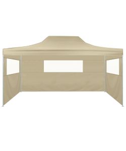 Tenda Pieghevole con 3 Pareti 3x4,5 m Crema