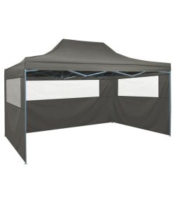 Tenda Pieghevole con 3 Pareti 3x4,5 m Antracite