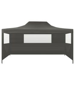 Tenda Pieghevole con 3 Pareti 3x4,5 m Antracite