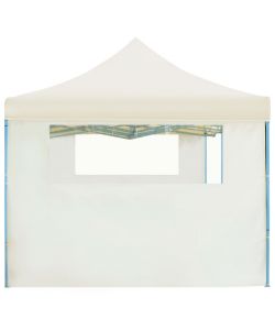 Tenda Pieghevole Pop-Up con 5 Pareti Laterali 3x9 m Crema