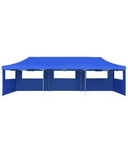 Tenda Pieghevole Pop-Up con 5 Pareti Laterali 3x9 m Blu
