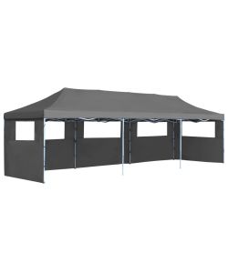 Tenda Pieghevole Pop-Up con 5 Pareti Laterali 3x9 m Antracite