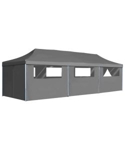 Tenda Pieghevole Pop-Up con 8 Pareti Laterali 3x9 m Antracite
