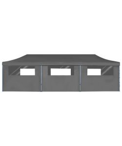 Tenda Pieghevole Pop-Up con 8 Pareti Laterali 3x9 m Antracite