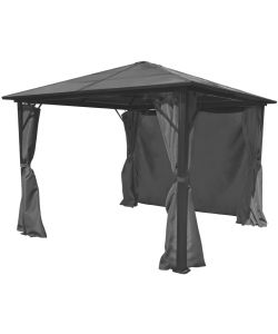 Gazebo con Tenda Antracite in Alluminio 300x300 cm