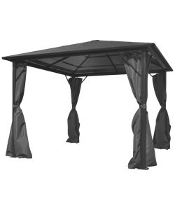 Gazebo con Tenda Antracite in Alluminio 300x300 cm