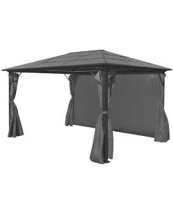 Gazebo con Tenda Antracite in Alluminio 400x300 cm