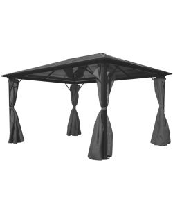 Gazebo con Tenda Antracite in Alluminio 400x300 cm