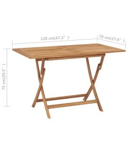 vidaXL Tavolo da Giardino in Teak - Marrone - 120x70 cm