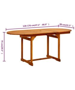 vidaXL Tavolo da Giardino Allungabile - Teak - 110-160x80 cm