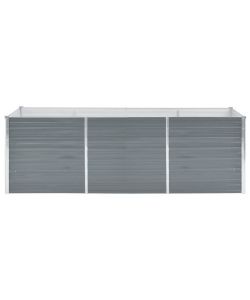 Letto Rialzato da Giardino Acciaio Zincato 240x80x77 cm Grigio