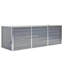 Letto Rialzato da Giardino Acciaio Zincato 240x80x77 cm Grigio