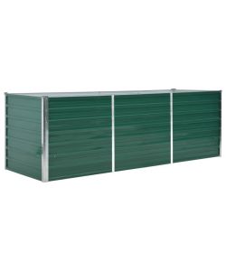 Letto Rialzato Giardino in Acciaio Zincato 240x80x77 cm Verde